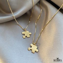 "BFF" puzzle necklaces in gold
