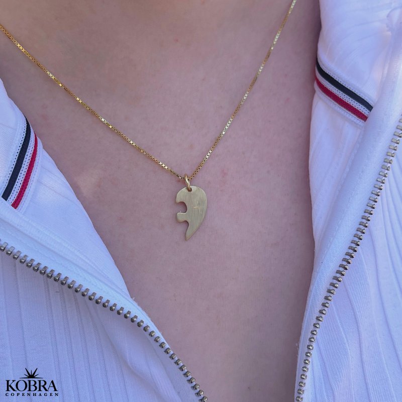 "Friends forever" Veninde halskde med hjerte slv og forgyldt