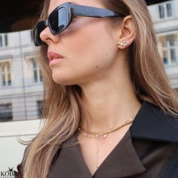 "Monaco" perle halskde / choker i guld med hvide ferskvandsperler