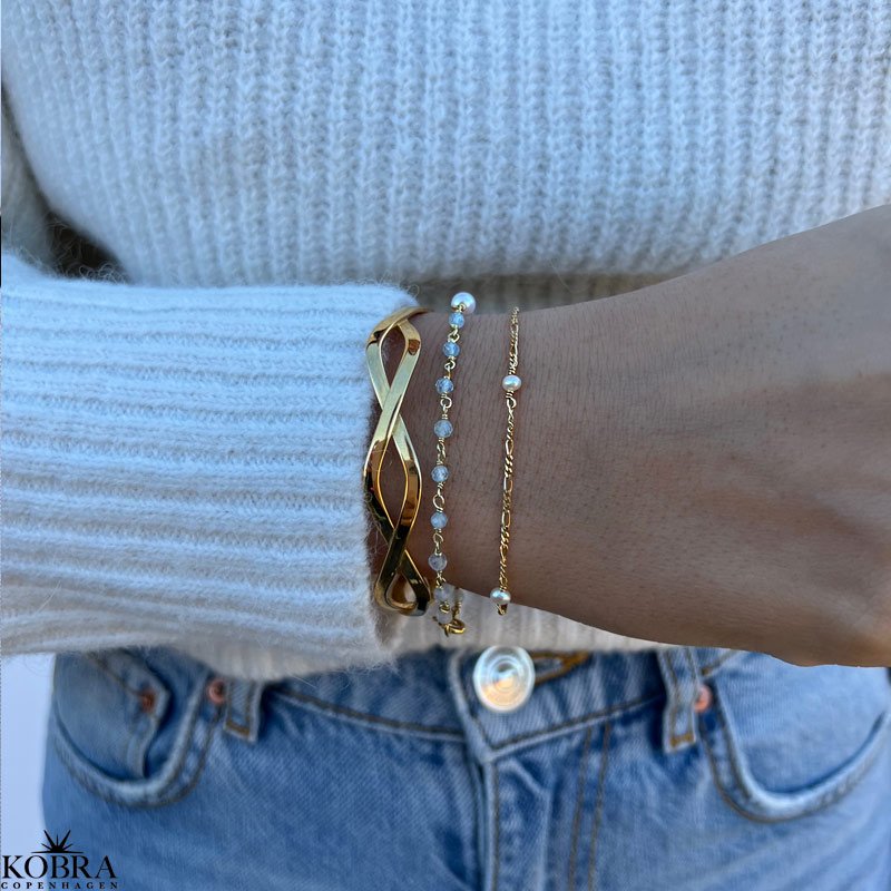 "Elva" flettet 18 karat forgyldt armbnd