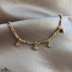 "Sanna" gold bracelet with white stones