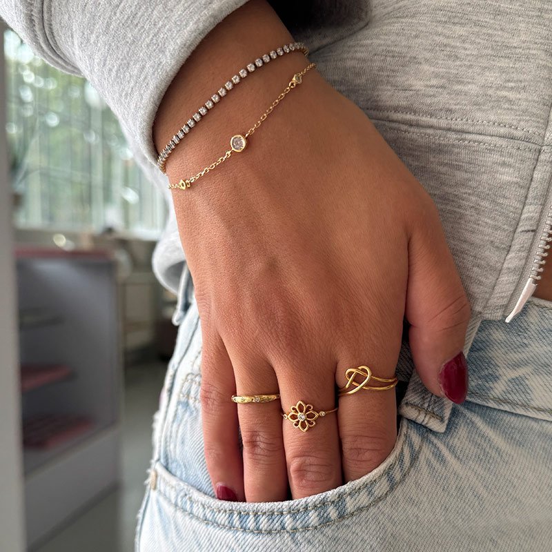 "Evermore" 18k forgyldt hjerte infinity ring