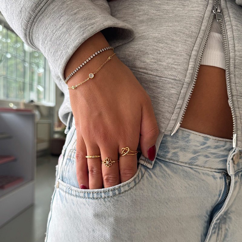 "Evermore" 18k forgyldt hjerte infinity ring