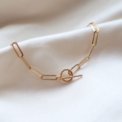 "Linked" 18k gold plated sterling silver bracelet