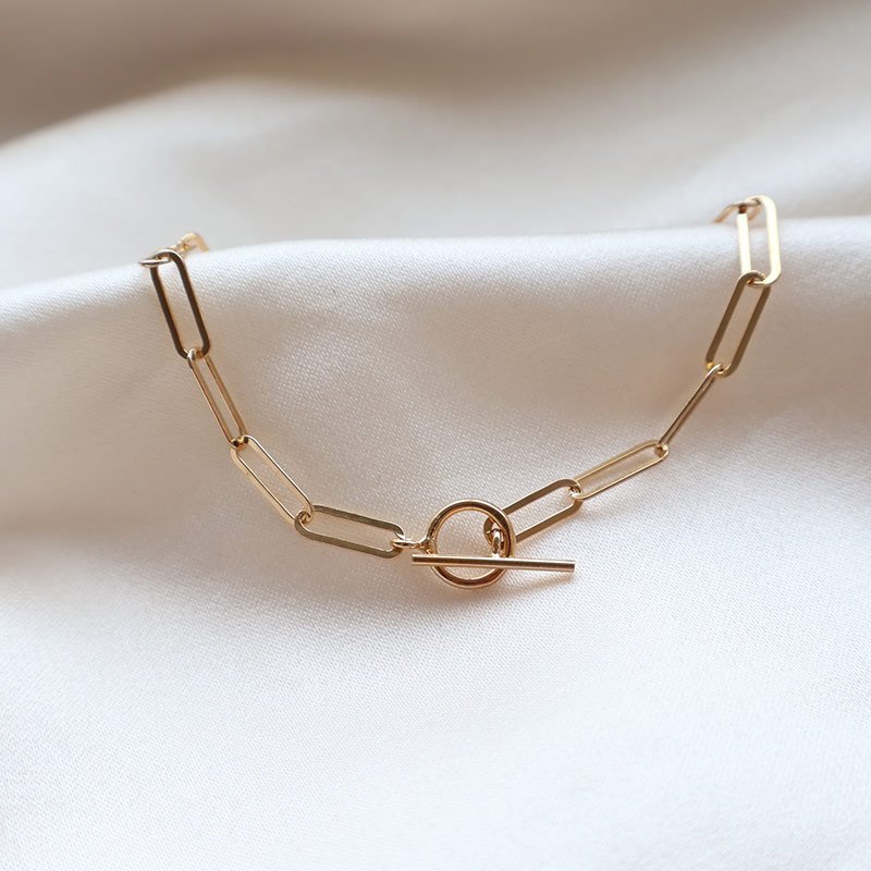 "Linked" 18k gold plated sterling silver bracelet