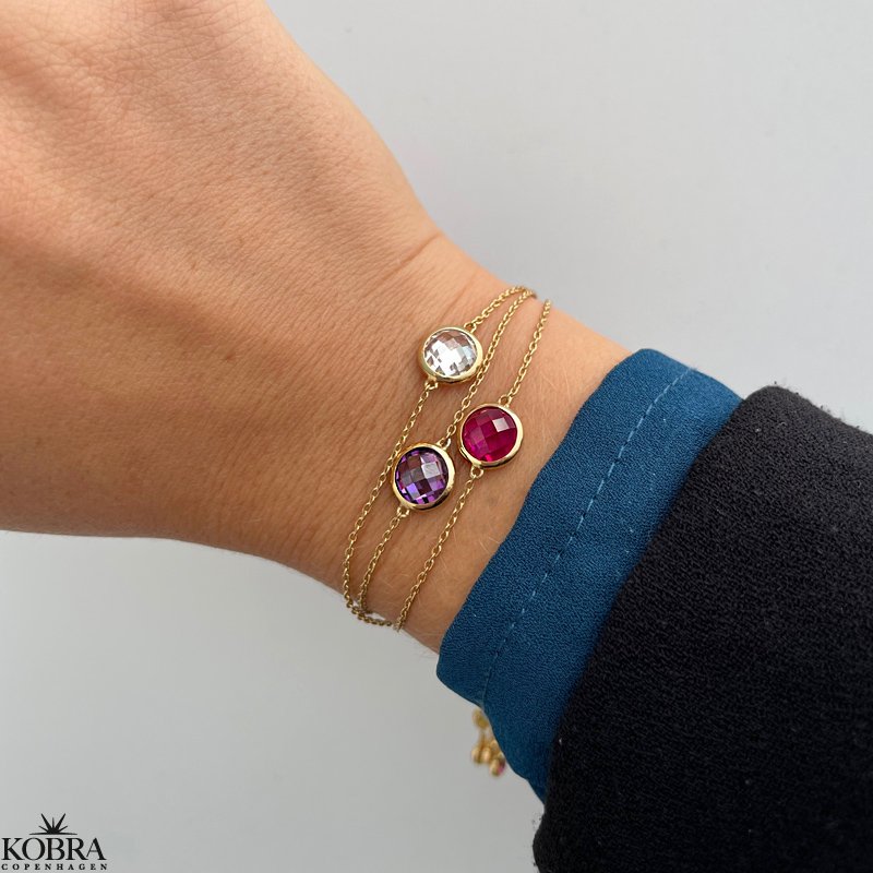"Elegance" birthstone gold bracelet // find your personal stone