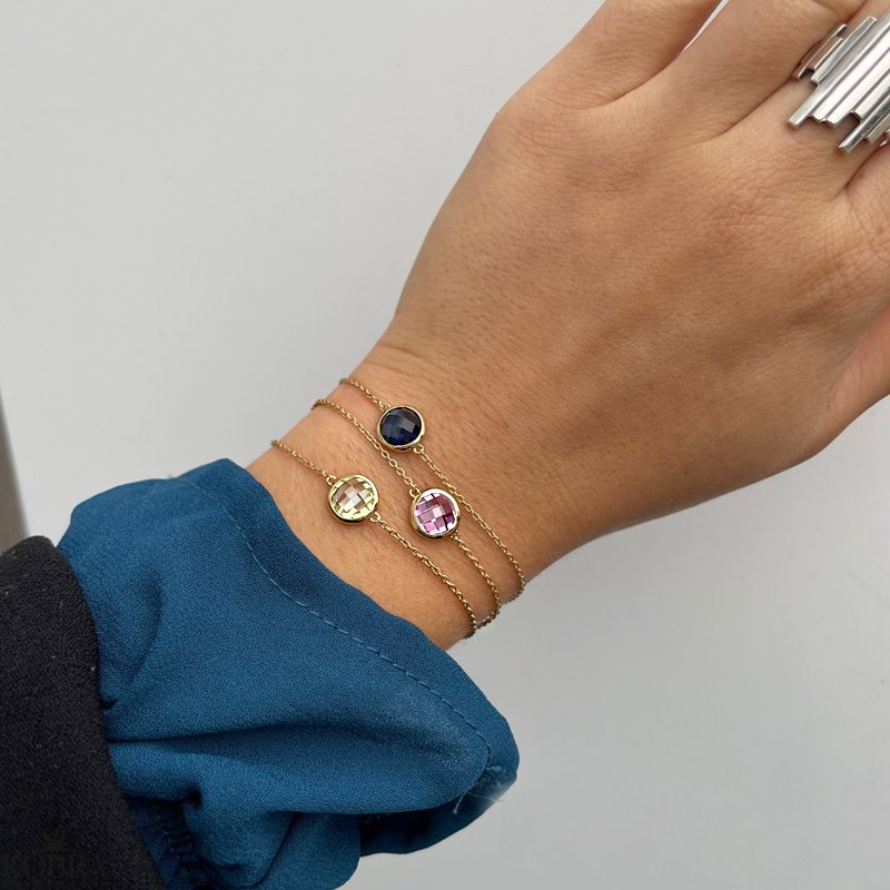 "Elegance" birthstone gold bracelet // find your personal stone