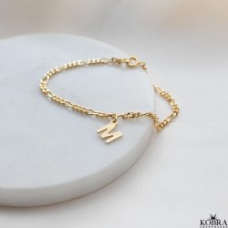 "Soho" 18 carat gold plated bracelet with handmade letter