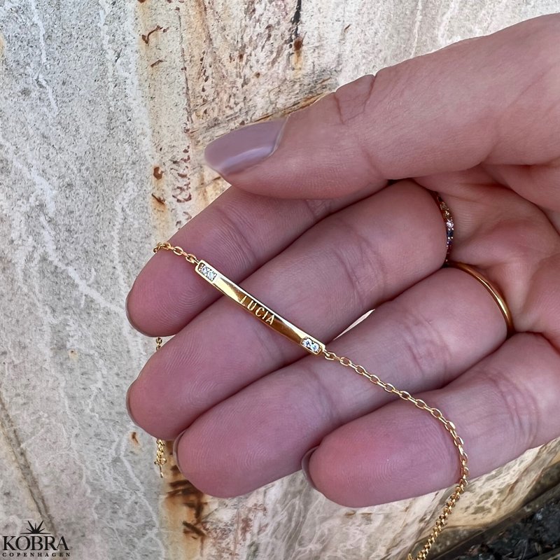 "Rosalyn" 18 karat forgyldt armbnd med personlig gravering