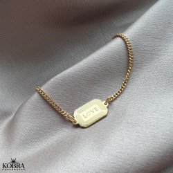 "Tarot" panzerkde armbnd i guld med personlig gravering