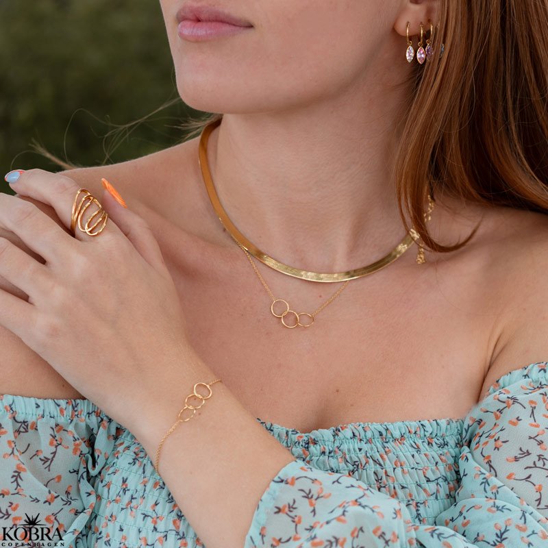 "Mason" hunky gold herringbone chain