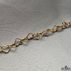 "Alara" guld armbnd med sm guld hjerter