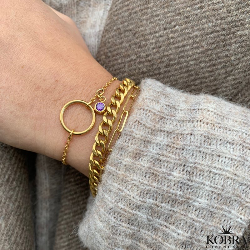 "Panzer" 18 karat forgyldt armbnd med brede led