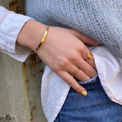 "Amor" 18 karat forgyldt armbånd med hjerter inklusiv indgravering