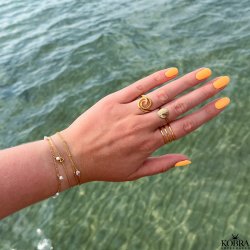 "Viana" unik forgyldt spiral ring