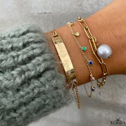 "Liverpool" guld armbnd med guldplade inklusiv gravering