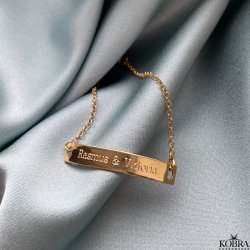 "Liverpool" guld armbnd med guldplade inklusiv gravering