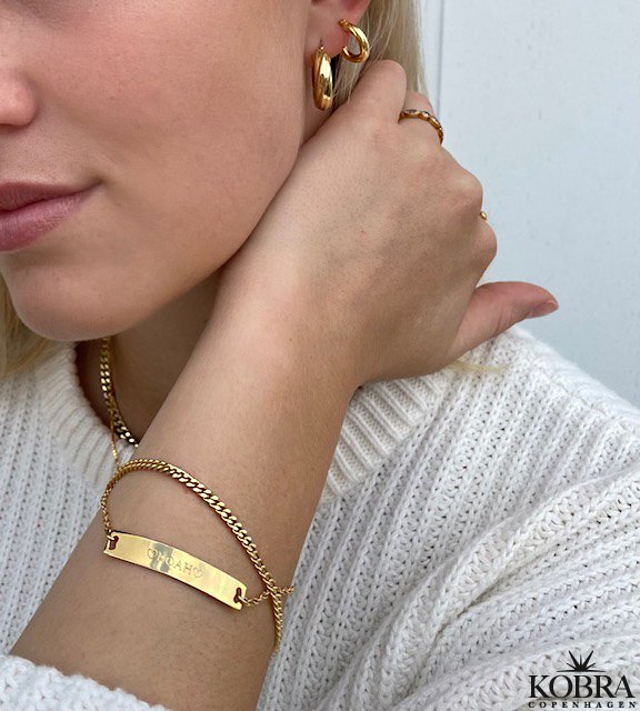 "Liverpool" guld armbnd med guldplade inklusiv gravering