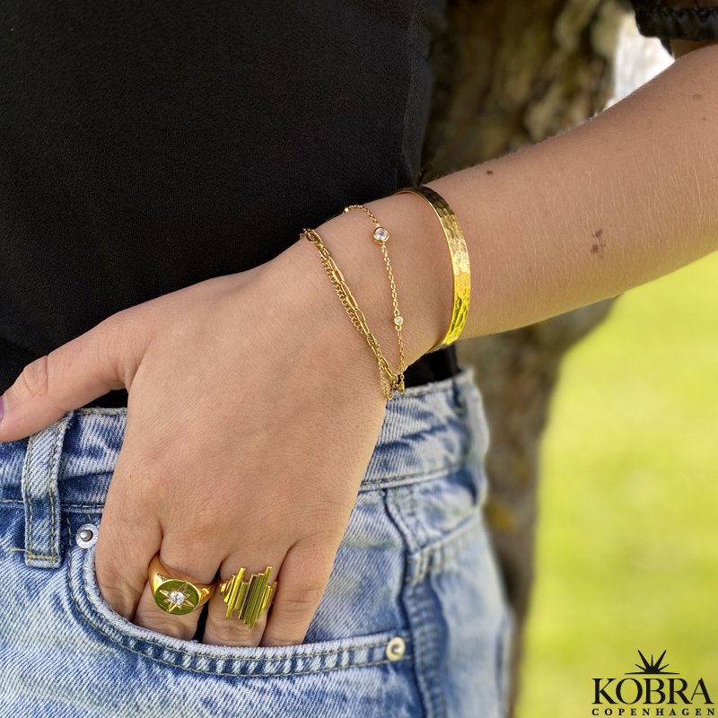 "Bowie" 18 karat forgyldt 2i1 armbnd