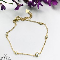 "Jenny" guld armbnd med hvide sten
