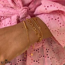 "Serena" 14 karat forgyldt armbnd med sm led