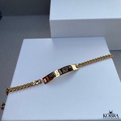 "Liverpool" Guld armbånd til mænd, inklusiv gravering samt 4 mm. panzerkæde