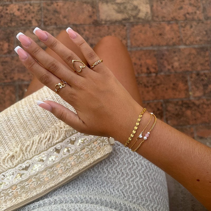 "Angel Heart" armb�nd i 18k forgyldt