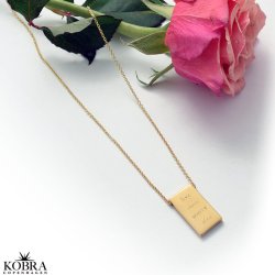 "Element"  gold-bar necklace including engraving