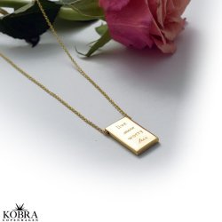 "Element"  gold-bar necklace including engraving