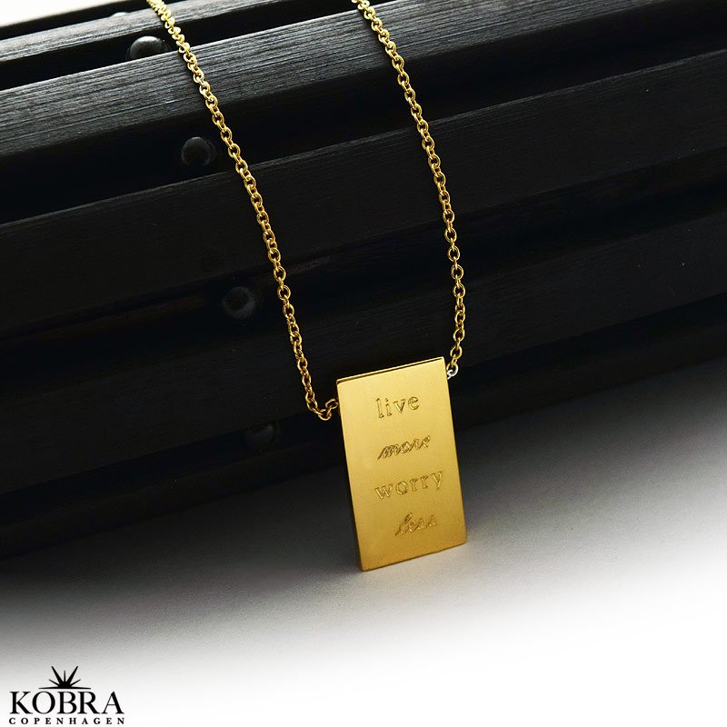 "Element"  gold-bar necklace including engraving