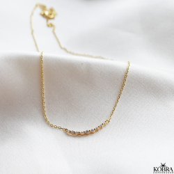 "Limone" gold-plated necklace with white stones