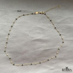 "Alba" ball necklace with colored enamel balls in gilt