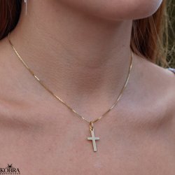 "Sankta" simple cross necklace in gold