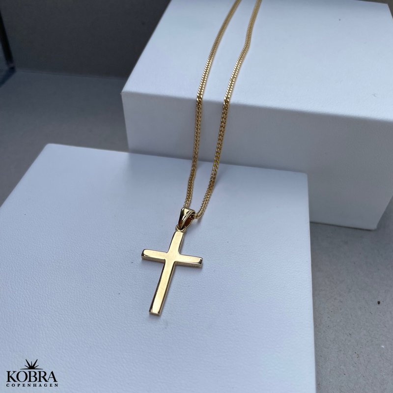 "Promise" gold plated cross necklace for men
