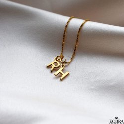 "Soho" Bogstav halskde hndlavet  18k forgyldt