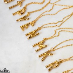 "Atlas" necklace with your letter in 18 carat gold-plated