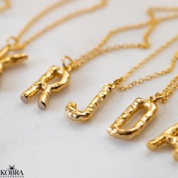 "Atlas" necklace with your letter in 18 carat gold-plated