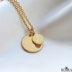 "I Promise You" 18 carat gold-plated necklace with heart and small gold amulet