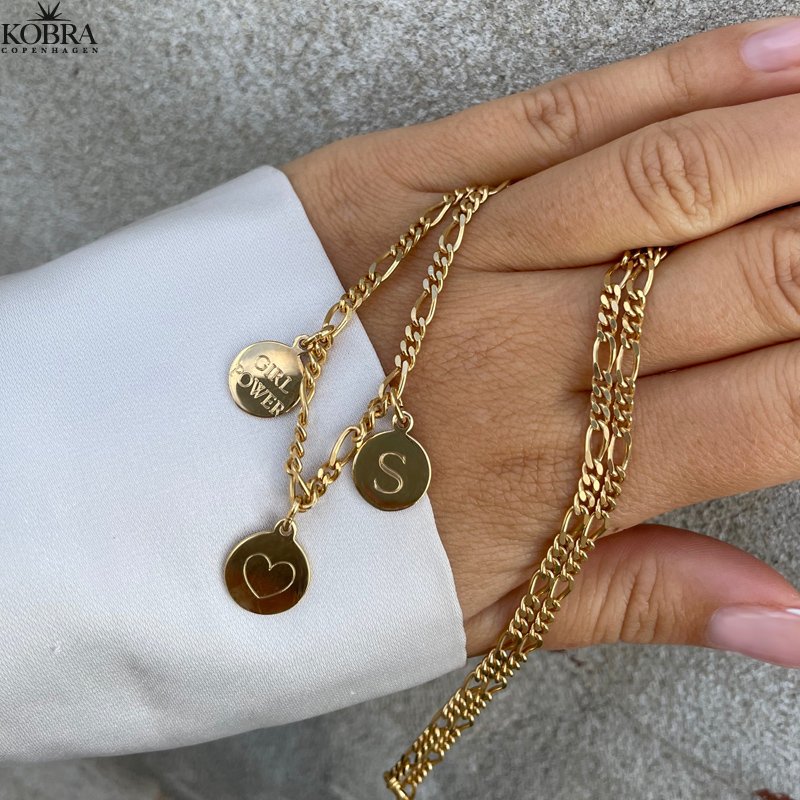 "Ohana" handmade gold plated necklace with 3 small personalized pendants