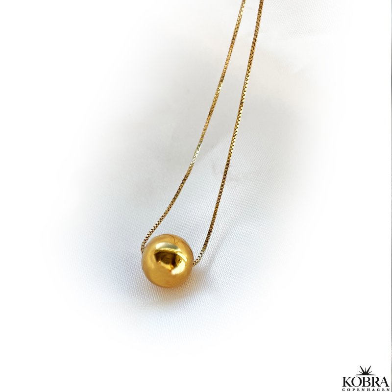 "Ghita" gold necklace with gold ball
