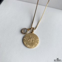 "Triumf" guld amulet halskęde med gravering