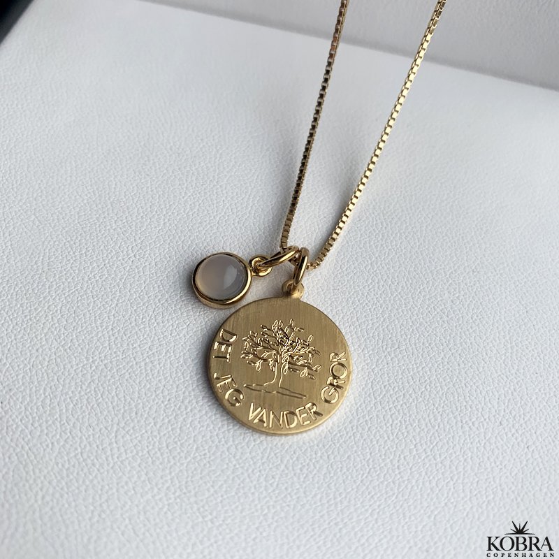 "Triumf" guld amulet halskęde med gravering