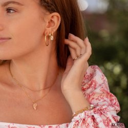 "Maisy" 18 karat forgyldte diamanteret hoops (30mm.)