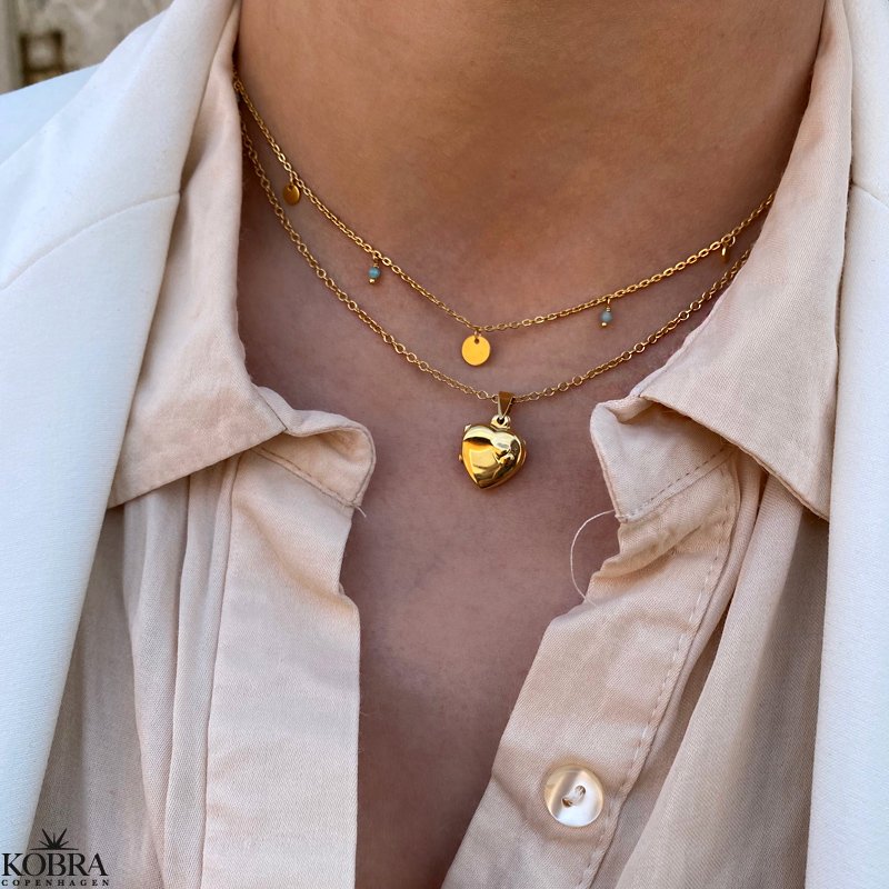 "Jasmine" 18 carat gold plated heart medallion