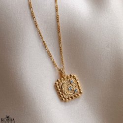 "Moondust" 18 carat goldplated necklace with moon and stars