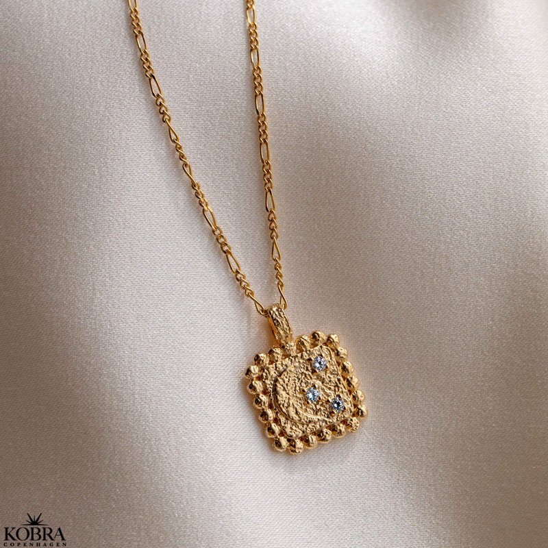 "Moondust" 18 carat goldplated necklace with moon and stars