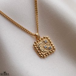 "Moondust" 18 carat goldplated necklace with moon and stars