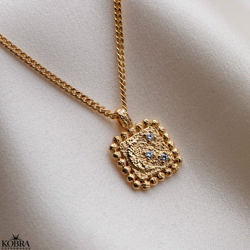 "Moondust" 18 carat goldplated necklace with moon and stars