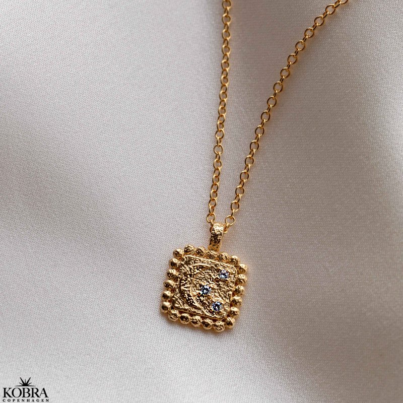 "Moondust" 18 carat goldplated necklace with moon and stars