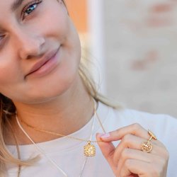 "Moondust" 18 carat goldplated necklace with moon and stars